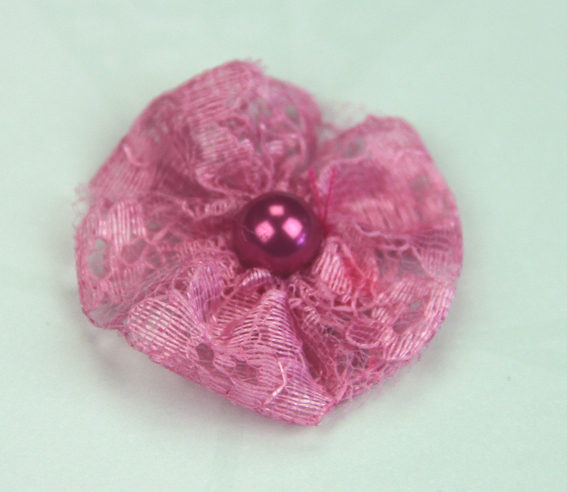 GT-3.5cm Hot Pink Lace Pearl Flower